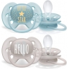 Philips Avent Ultra Soft Πιπίλα Σιλικόνης Hello Little Star SCF223/01 6-18m 2Τμχ.