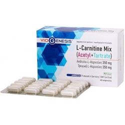 Viogenesis L-Carnitine Mix Acetyl + Tartrate Συμπλήρωμα Διατροφής με Καρνιτίνη 350mg 60 κάψουλες