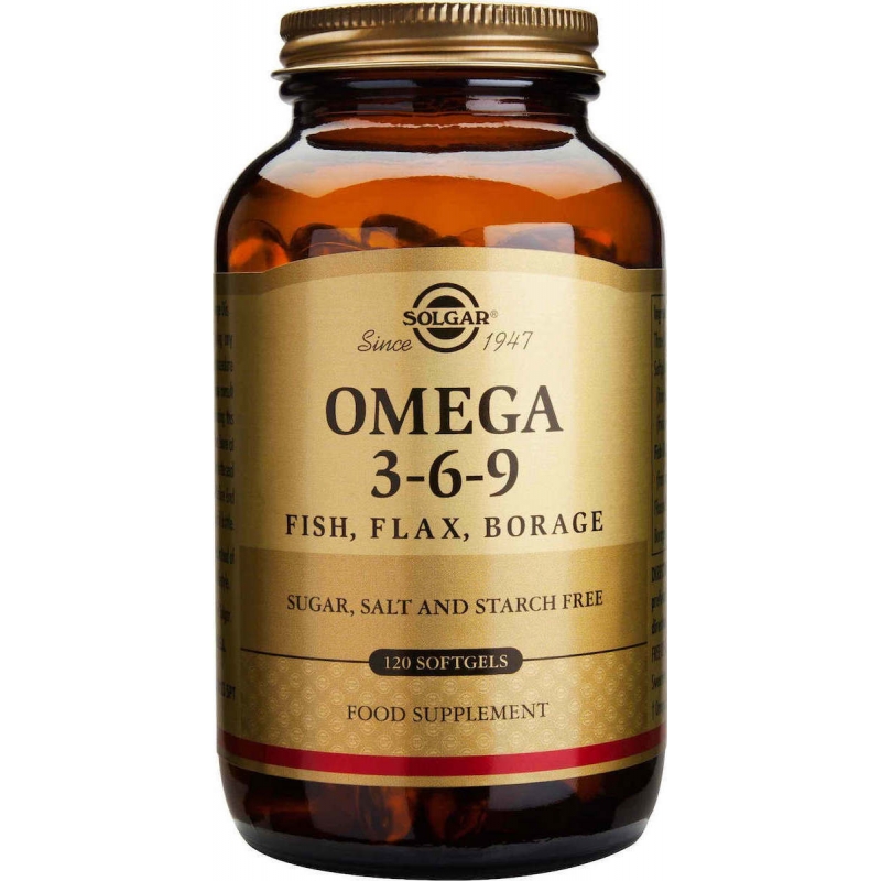 Solgar Omega 3 6 9 Fish, Flax, Borage Ιχθυέλαιο 120 μαλακές κάψουλες