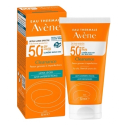 Avene Cleanance Αντηλιακή Προσώπου SPF50+ για Λιπαρό Δέρμα με Ατέλειες 50ml
