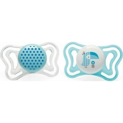 Chicco Ορθοδοντικές Πιπίλες Σιλικόνης για 2-6 μηνών με Θήκη Bird Blue-White 2τμχ