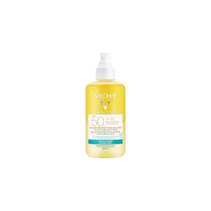 Vichy Capital Soleil Solar Protective Water with Hyaluronic Acid Αδιάβροχη Αντηλιακή Λοσιόν για το Σώμα SPF50 σε Spray 200ml