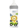 Chicco Πλαστικό Μπιμπερό Well Being Κατά των Κολικών με Θηλή Σιλικόνης 250ml για 2+ μηνών Grey Lion