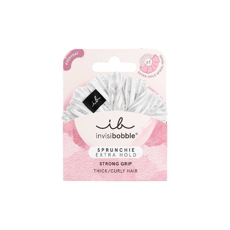 Invisibobble Sprunchie Extra Hold Pure White Thick/Curly Hair Λαστιχάκι Μαλλιών