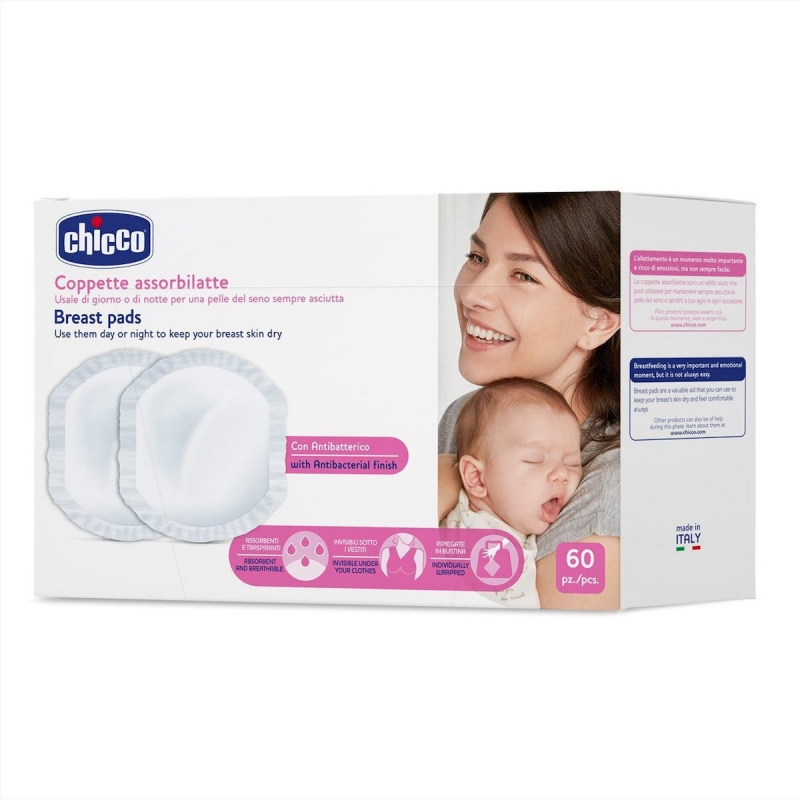 Chicco Επιθέματα Στήθους Extra Comfort Antibacterial 60τμχ