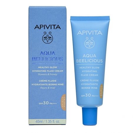 Apivita Aqua Beelicious 24ωρη Κρέμα Προσώπου Ημέρας με Χρώμα και SPF30 για Ενυδάτωση 40ml