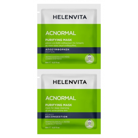 Helenvita Acnormal Μάσκα Προσώπου για Καθαρισμό 2τμχ 8ml
