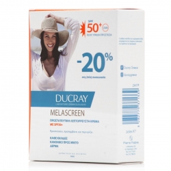Ducray Melascreen Light Cream Normal to Combination Skin Αντηλιακή Κρέμα Προσώπου SPF50 2x50ml