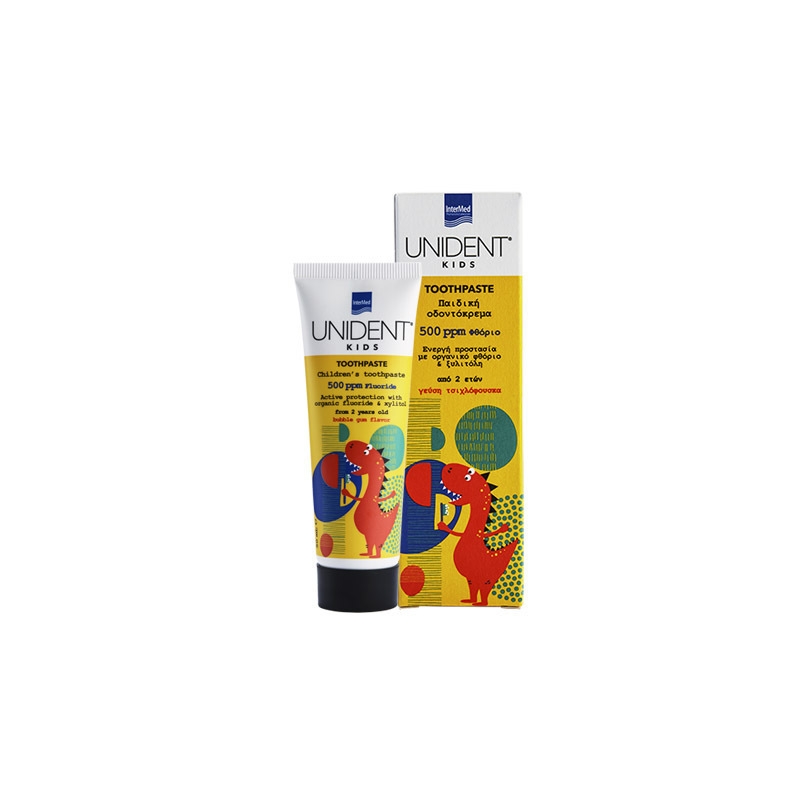 Intermed Οδοντόκρεμα Unident 50ml 500 ppm με Γεύση Τσιχλόφουσκα για 2+ χρονών 50mL
