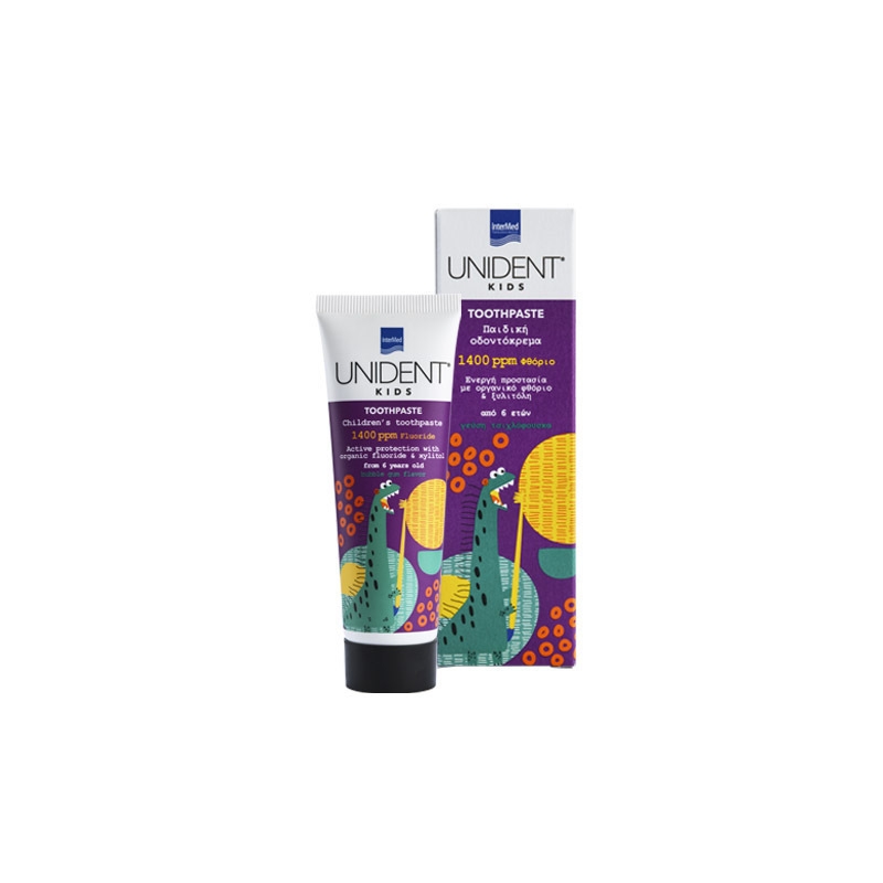 Intermed Οδοντόκρεμα Unident 50ml 1400 ppm με Γεύση Τσιχλόφουσκα για 6+ χρονών 50mL