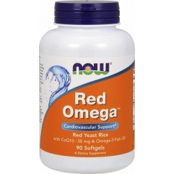 Now Foods Red Omega Red Yeast Rice with CoQ10 30mg & Omega 3 Fish Oil Ιχθυέλαιο 90 μαλακές κάψουλες