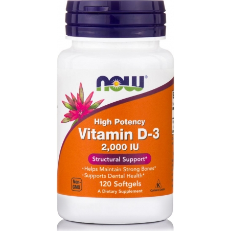Now Foods Vitamin D-3 2000 IU 120 μαλακές κάψουλες Now Foods Vitamin D-3 2000 IU 120 μαλακές κάψουλες