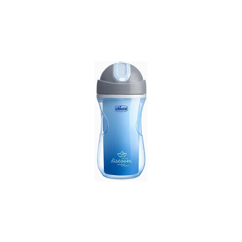 Chicco Παιδικό Ποτηράκι Sport από Σιλικόνη Μπλε 266ml για 14m+