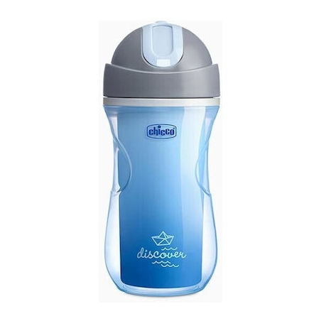 Chicco Παιδικό Ποτηράκι Sport από Σιλικόνη Μπλε 266ml για 14m+