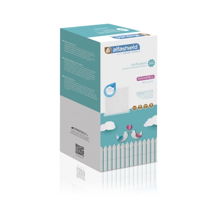 Karabinis Medical Alfashield New Born Care Αποστειρωμένες Γάζες 16ply 5x5cm 50τμχ Karabinis Medical Alfashield New Born Care Αποστειρωμένες Γάζες 16ply 5x5cm 50τμχ