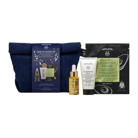 Apivita Promo Beessential Day Oil (15ml), Cleansing Milk (50ml) & Avocado Tissue Mask (10ml)