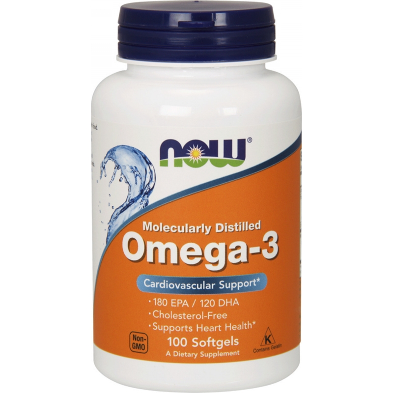 Now Foods Molecularly Distilled Omega 3 Ιχθυέλαιο 1000mg 100 μαλακές κάψουλες