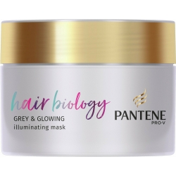Pantene Μάσκα Μαλλιών Hair Biology Grey Glowing Illuminating για Προστασία Χρώματος 160ml