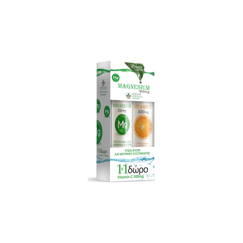 Power Health Magnesium 300mg & Vitamin C 500mg with Stevia 20+20eff.tabs