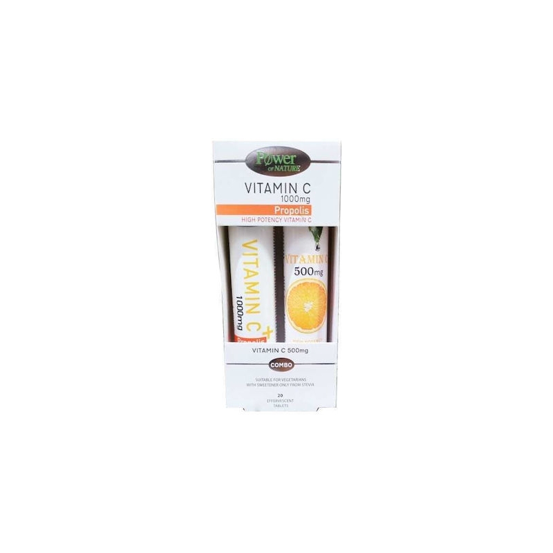 POWER HEALTH Vitamin C 1000mg + Propolis 20αναβ.δισκ. & Vitamin C 500mg 20αναβ.δισκ.