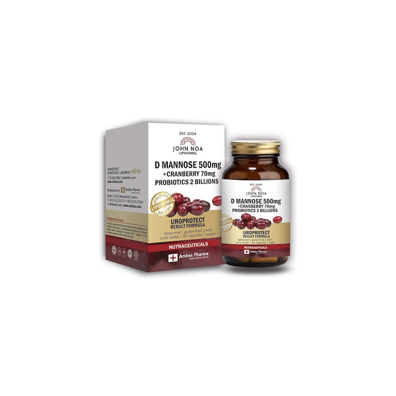 John Noa D-Mannose 500mg+Cranberry 70mg+Probiotics 2Billions 30 κάψουλες