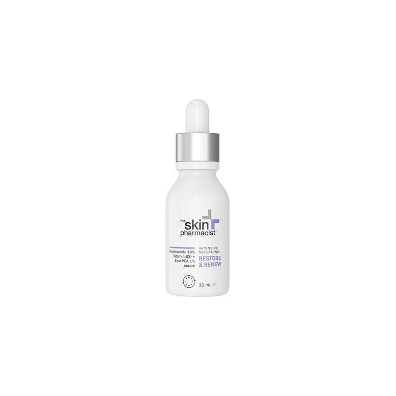 The Skin Pharmacist Restore +& Renew Niacinamide 10% (Vitamin B3) + Zinc PCA 1% Serum, 30ml