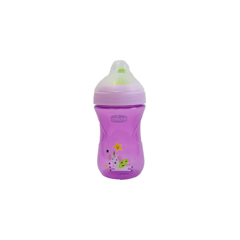 Chicco Advanced Cup Easy Drinking Εκπαιδευτικό Μπιμπερό Πλαστικό Unicorn 12m+ 266ml μωβ
