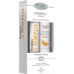 Power of Nature Promo Vitamin C 1000mg 20 Αναβράζοντα Δισκία & Vitamin C 500mg 20 Αναβράζοντα Δισκία