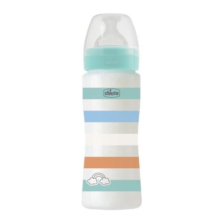 Chicco Πλαστικό μπιμπερό Well Being Boy 330 ml 4m+ (1τμχ)