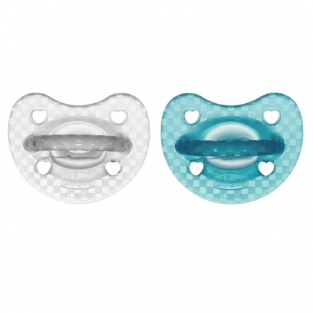 Chicco Πιπίλες Σιλικόνης Soft Luxe για 16-36 μηνών Μπλε - Γκρι 2τμχ
