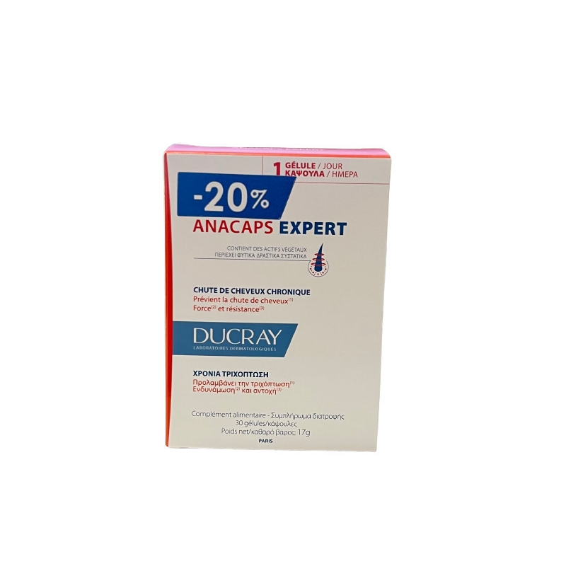 Ducray Anacaps Expert 30 Κάψουλες - Συμπλήρωμα Διατροφής Για Την Χρόνια Τριχόπτωση