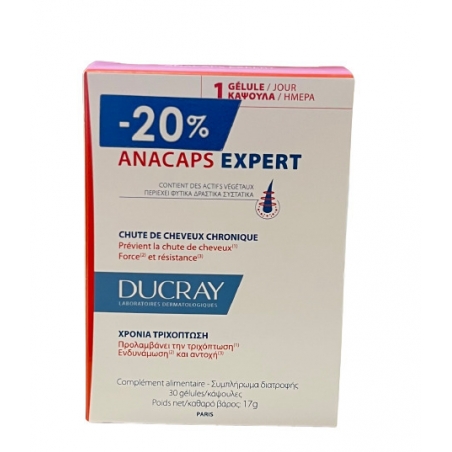 Ducray Anacaps Expert 30 Κάψουλες - Συμπλήρωμα Διατροφής Για Την Χρόνια Τριχόπτωση Ducray Anacaps Expert 30 Κάψουλες - Συμπλήρωμα Διατροφής Για Την Χρόνια Τριχόπτωση