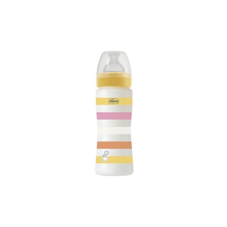 Chicco Μπιμπερό Πλαστικό Well Being Girl 330ML 4m+ 28637-11
