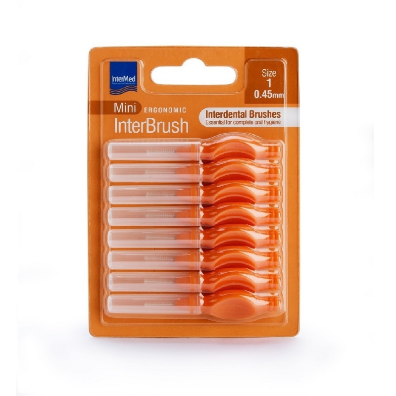 Intermed mini Ergonomic InterBrush 0.45mm (Size 1) Μεσοδόντια Βουρτσάκια 8τμχ