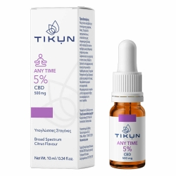 Tikun Any Time Έλαιο Κάνναβης σε Σταγόνες 500mg με 5% CBD με Γεύση Citrus 10ml