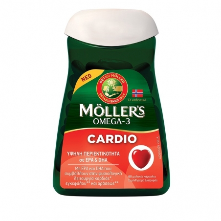 Moller's Omega-3 Cardio Μουρουνέλαιο και Ιχθυέλαιο 60 μαλακές κάψουλες Moller's Omega-3 Cardio Μουρουνέλαιο και Ιχθυέλαιο 60 μαλακές κάψουλες