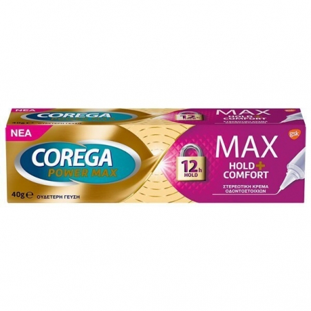 Corega Power Max Hold & Comfort Στερεωτική Κρέμα Τεχνητής Οδοντοστοιχίας 40gr Corega Power Max Hold & Comfort Στερεωτική Κρέμα Τεχνητής Οδοντοστοιχίας 40gr