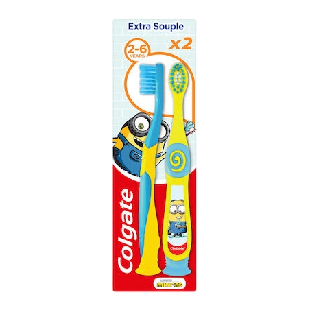 Colgate Παιδική Οδοντόβουρτσα Minions Extra Soft για 2+ χρονών 2τμχ μπλε κιτρινο Colgate Παιδική Οδοντόβουρτσα Minions Extra Soft για 2+ χρονών 2τμχ μπλε κιτρινο