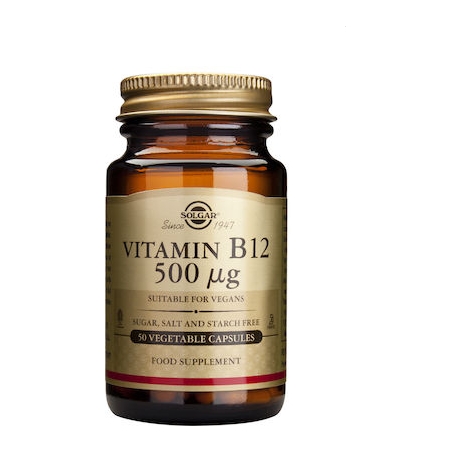 Solgar Vitamin B12 Βιταμίνη 500mcg 50 φυτικές κάψουλες Solgar Vitamin B12 Βιταμίνη 500mcg 50 φυτικές κάψουλες