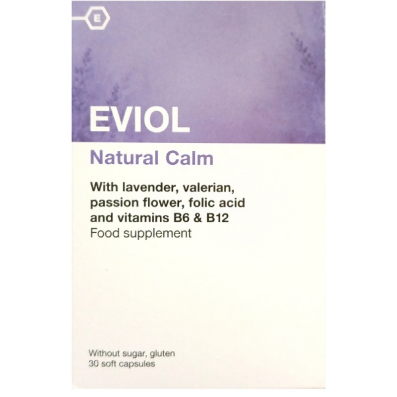 Eviol Natural Calm με Λεβάντα, Βαλεριάνα και Πασσιφλόρα 30 μαλακές κάψουλες