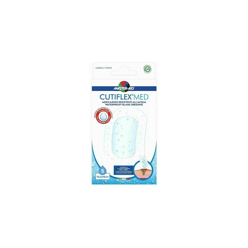 Master Aid Αδιάβροχα Αυτοκόλλητα Επιθέματα Cutiflex 15x10.5cm 5τμχ