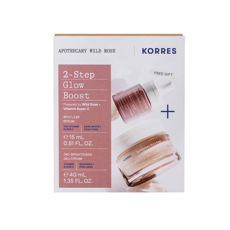 Korres Apothecary Wild Rose 2-Step Glow Boost με Spotless Serum 15ml & Day Brightening Gel-Cream 40ml