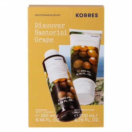 Korres Discover Santorini Grape Body Cleanser 250ml & Body Smoothing Milk 200ml Korres Discover Santorini Grape Body Cleanser 250ml & Body Smoothing Milk 200ml