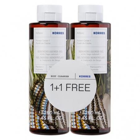 Korres Renewing Shower Gel Forest Cedar Αφρόλουτρο Κέδρος 2x250ml Korres Renewing Shower Gel Forest Cedar Αφρόλουτρο Κέδρος 2x250ml