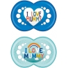 Mam Πιπίλες Σιλικόνης Ι Love Mummy για 6-16 μηνών 2τμχ 170SB2