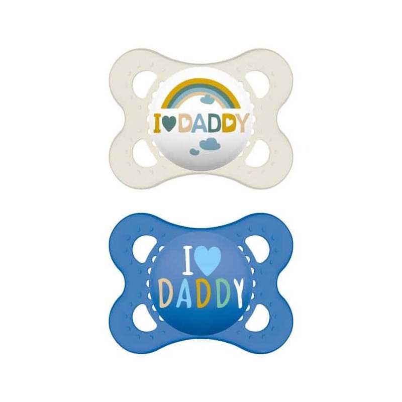 Mam Ορθοδοντικές Πιπίλες Σιλικόνης ''i Love Daddy'' για 2-6 μηνών 2τμχ 115SB1