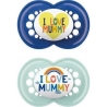 Mam Πιπίλες Σιλικόνης για 16+ μηνών Ι Love Mummy Μπλε / Τιρκουάζ 2τμχ 265SB2