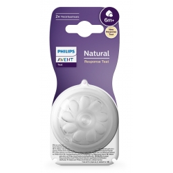 Philips AVENT Natural Response Θηλές από Σιλικόνη για παχύρευστη τροφή για 6+ μηνών 2τμχ SCY966/02