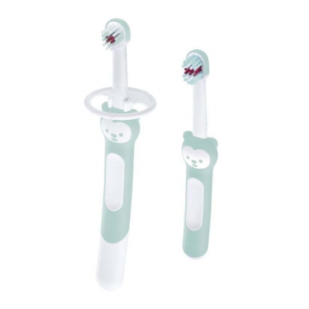 Mam Βρεφική Οδοντόβουρτσα Learn to Brush Set Βεραμάν 608B για 5m+ 2τμχ