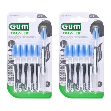 GUM 1619 Trav-ler Interdental Brush - Μεσοδόντιο Βουρτσάκι 2.6mm Γκρι 2x6 τμχ